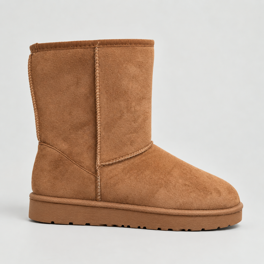 Clarette – Round-Toe Suede-Look Winter Boots for Women
