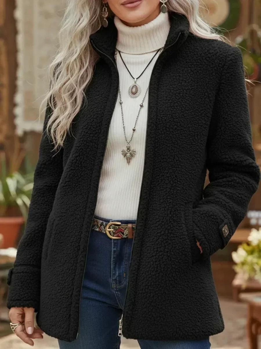 Maria – Teddy Jacket with Side Pockets for Women