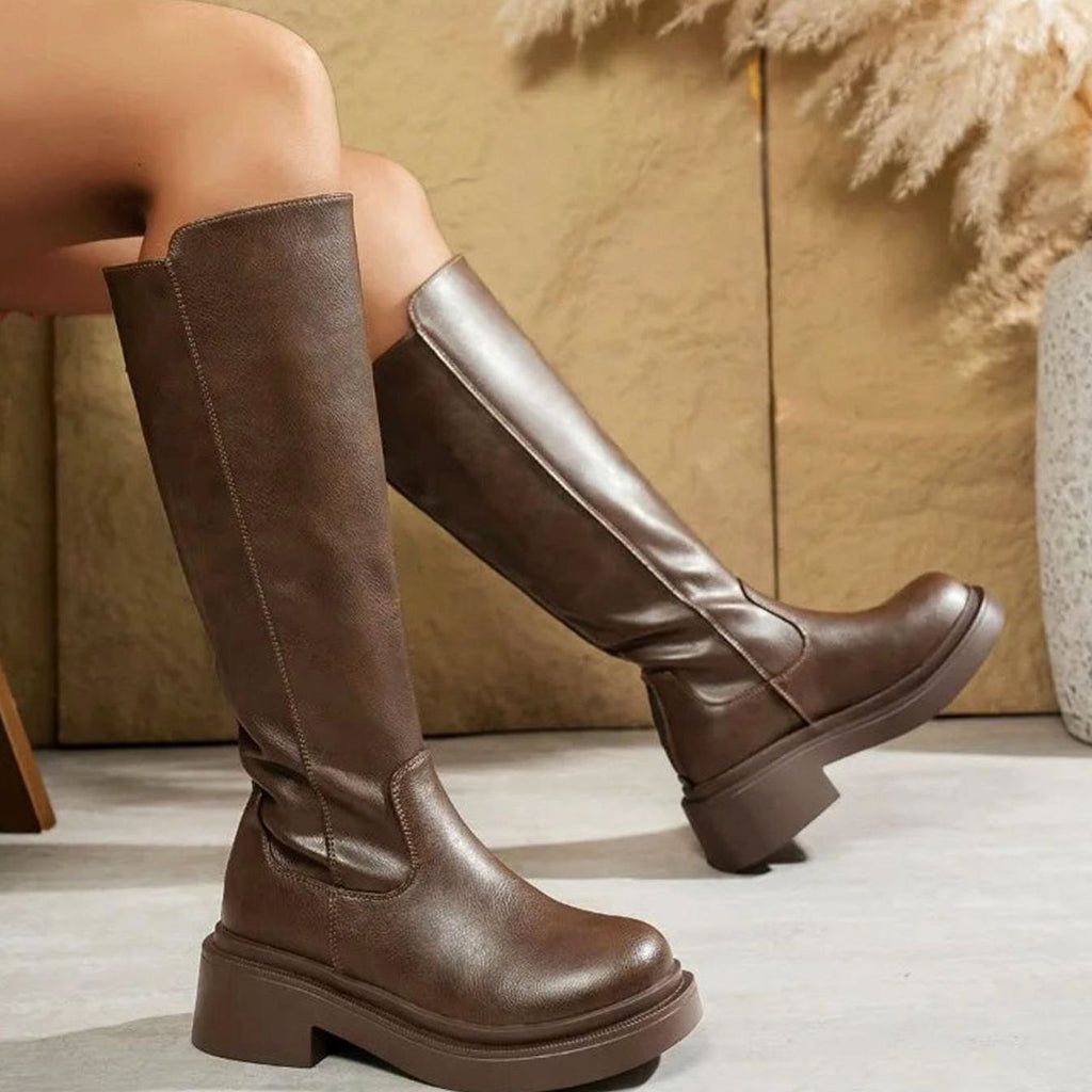 Eudora – Women's Tall Round-Toe Platform Boots