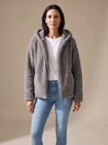Frances – Women's Plush Faux Fur-Look Jacket with Hood