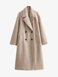 Halle – Women's Long Wool-Look Overcoat with Wide Lapels