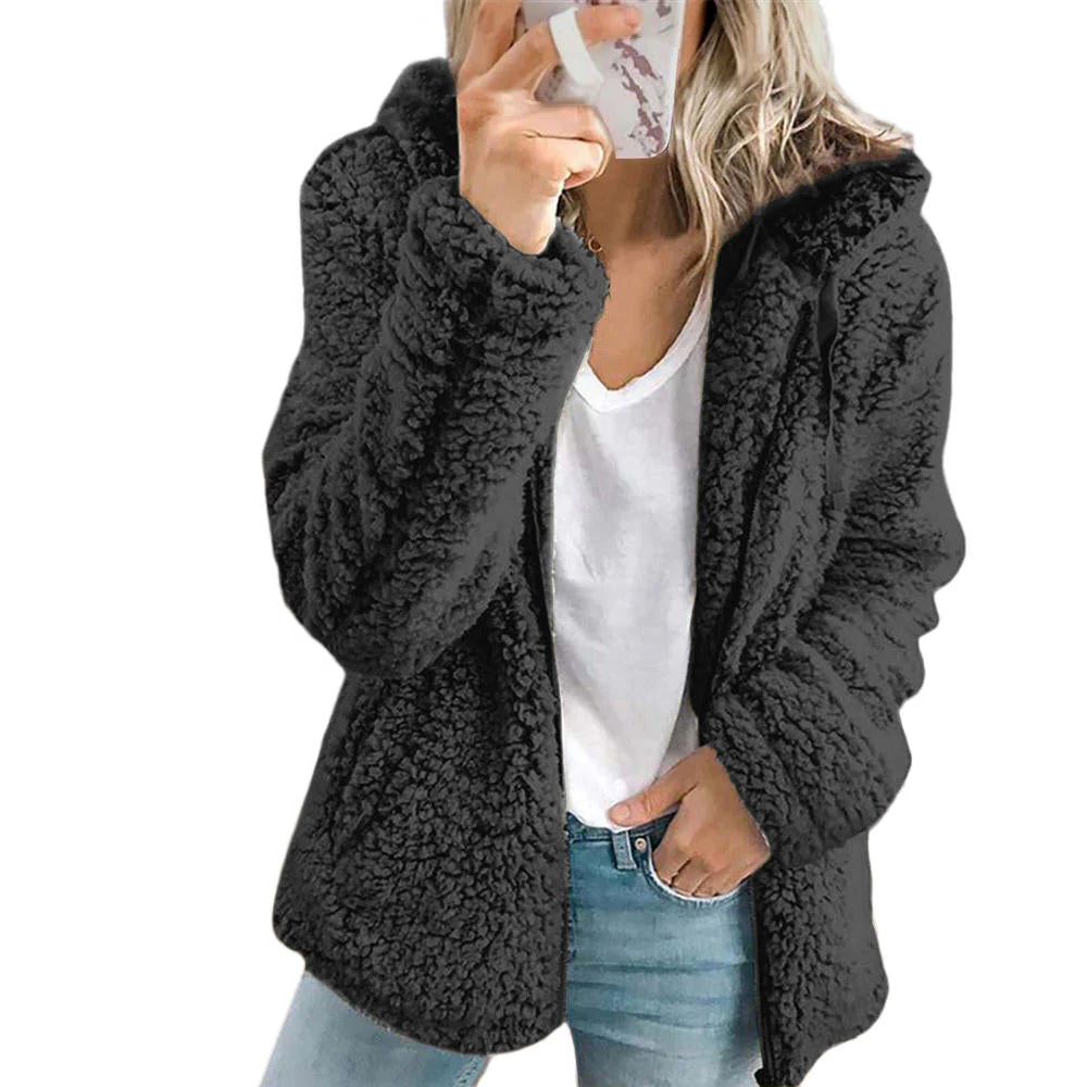 Griselda – Oversized Hooded Teddy Bear Coat for Women