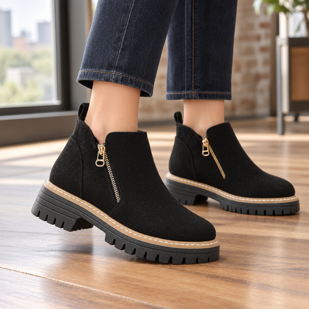 Zanetti-Como Zip Ankle Boots - Black