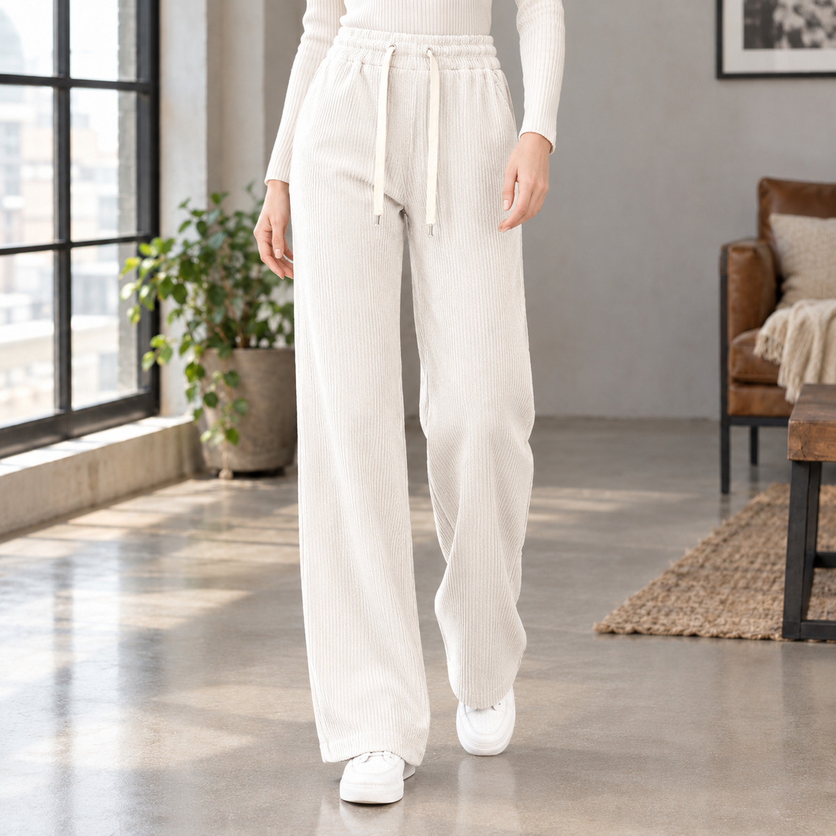 Joy Wide Leg Pants - White