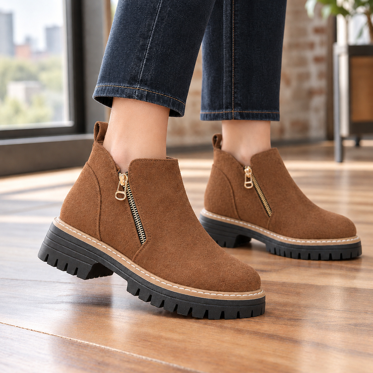 Zanetti-Como Zip Ankle Boots - Brown