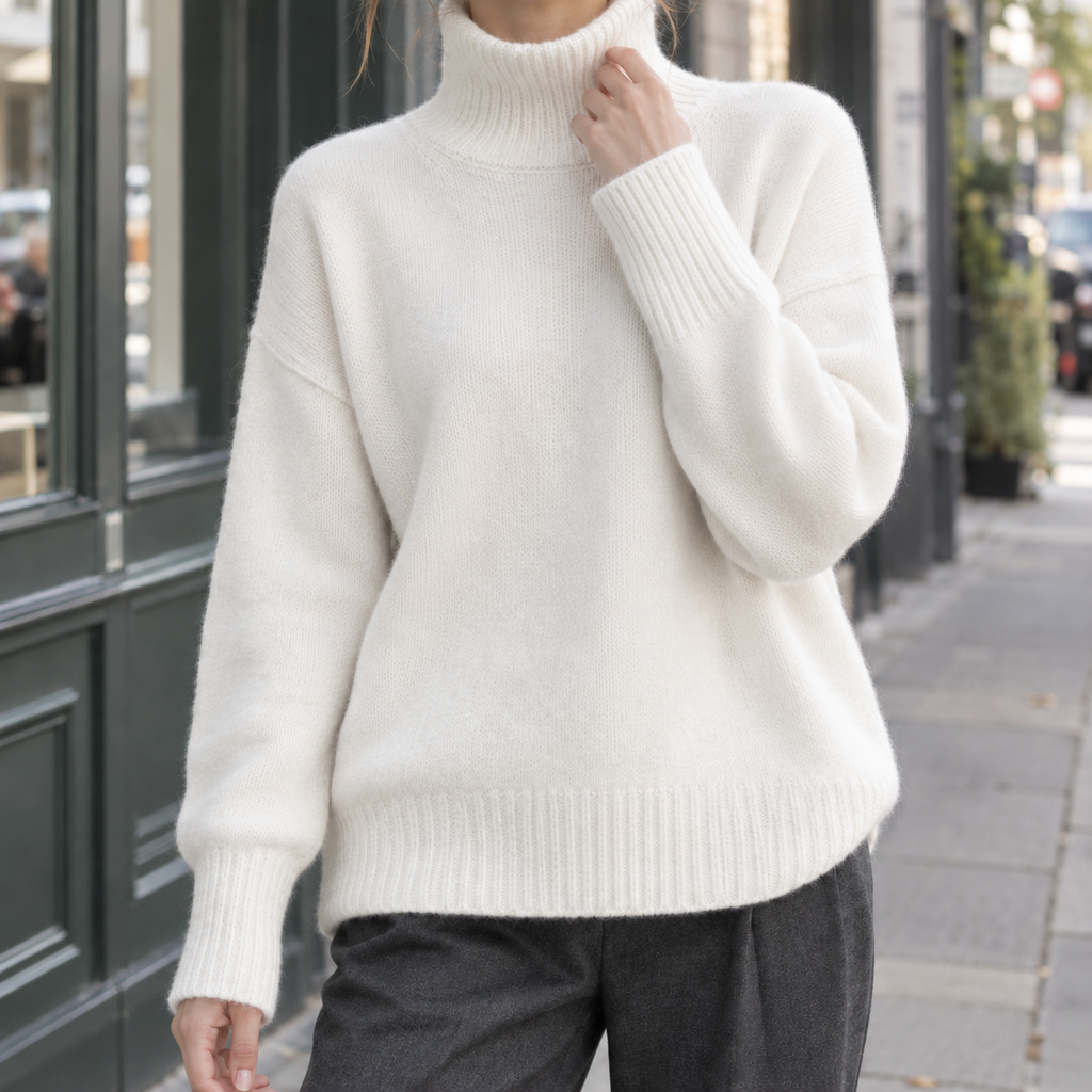 Sylvaine-Eve Turtleneck Sweater - White