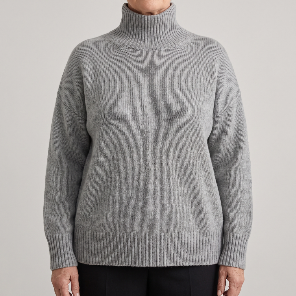 Genevra – Relaxed Fit Ribbed Turtleneck Sweater for Women