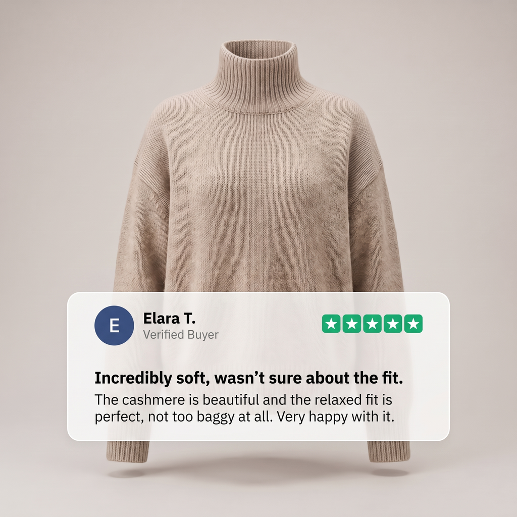 Genevra – Relaxed Fit Ribbed Turtleneck Sweater for Women