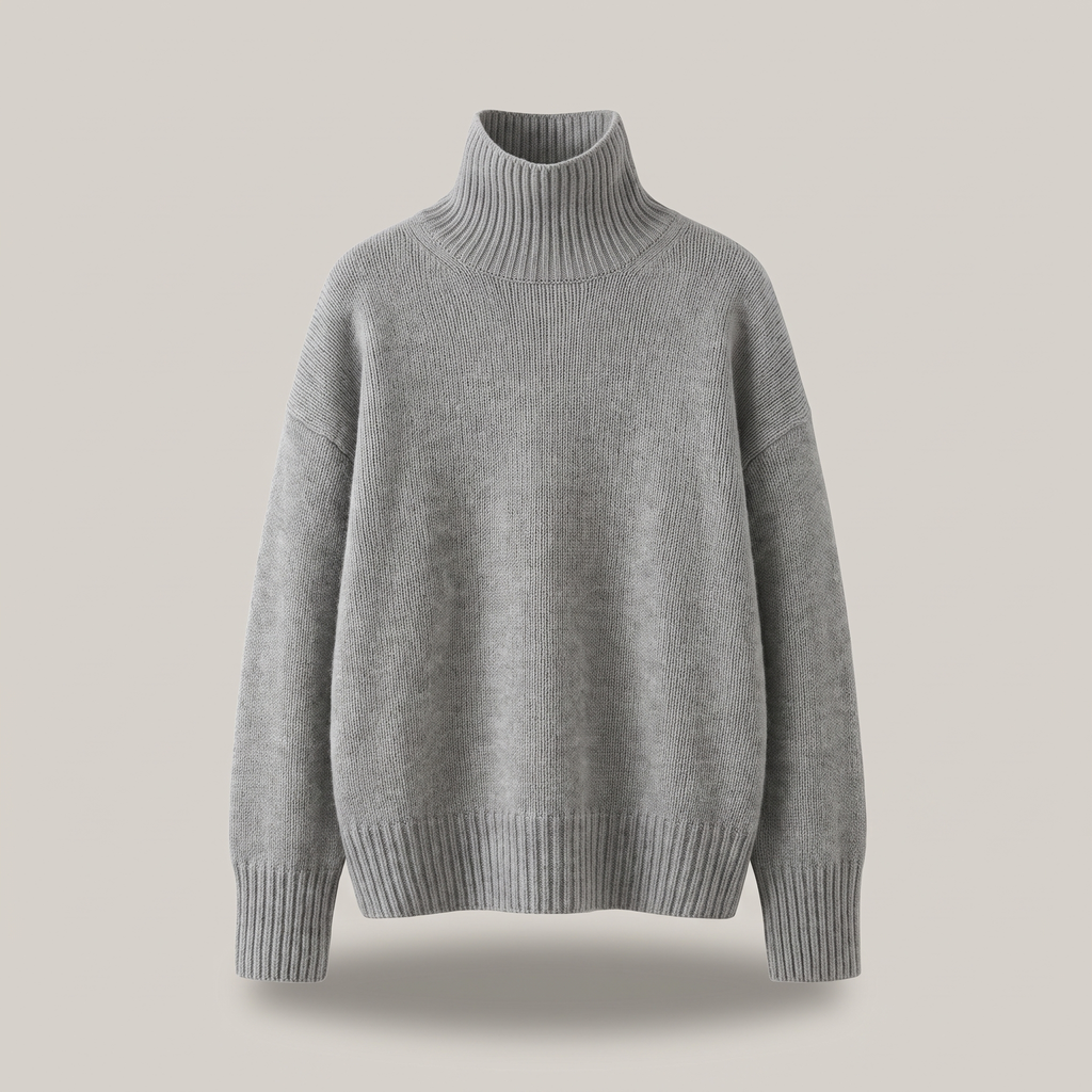 Genevra – Relaxed Fit Ribbed Turtleneck Sweater for Women
