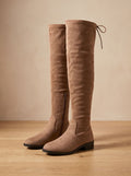 Josie – Women's Suede-Look Over-the-Knee Boots with Back Tie