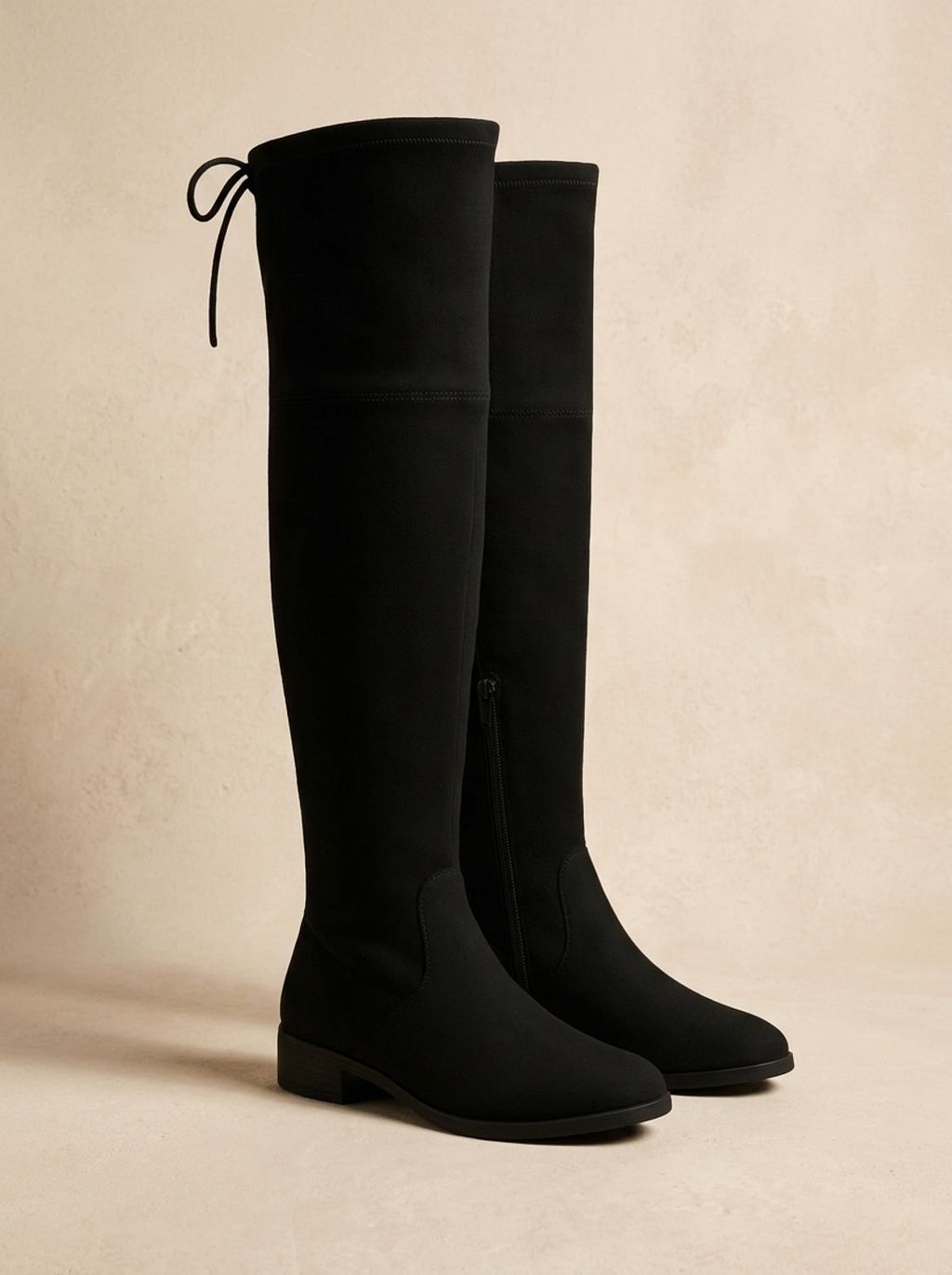Josie – Women's Suede-Look Over-the-Knee Boots with Back Tie