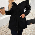 Joyce – Women's Zip-Up Hooded Winter Jacket with Sherpa Lining