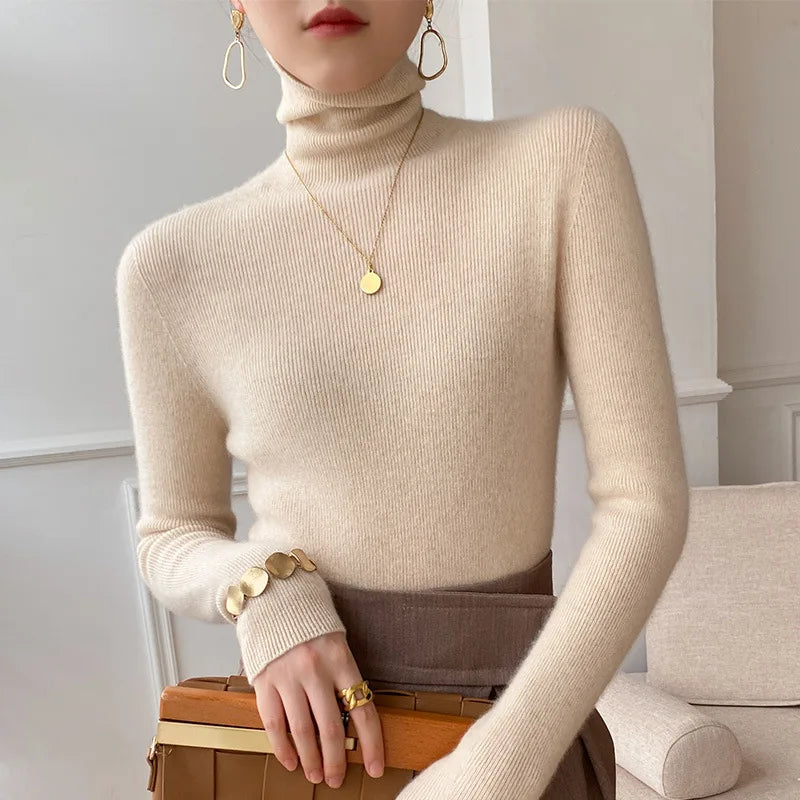 Karina – Women's Fitted Long Sleeve Turtleneck Pullover
