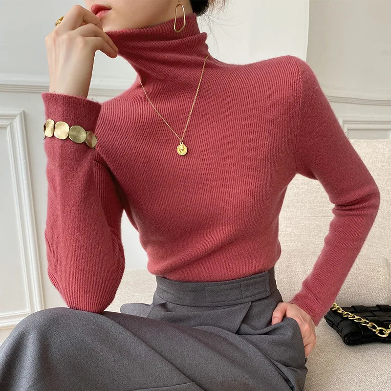 Karina – Women's Fitted Long Sleeve Turtleneck Pullover