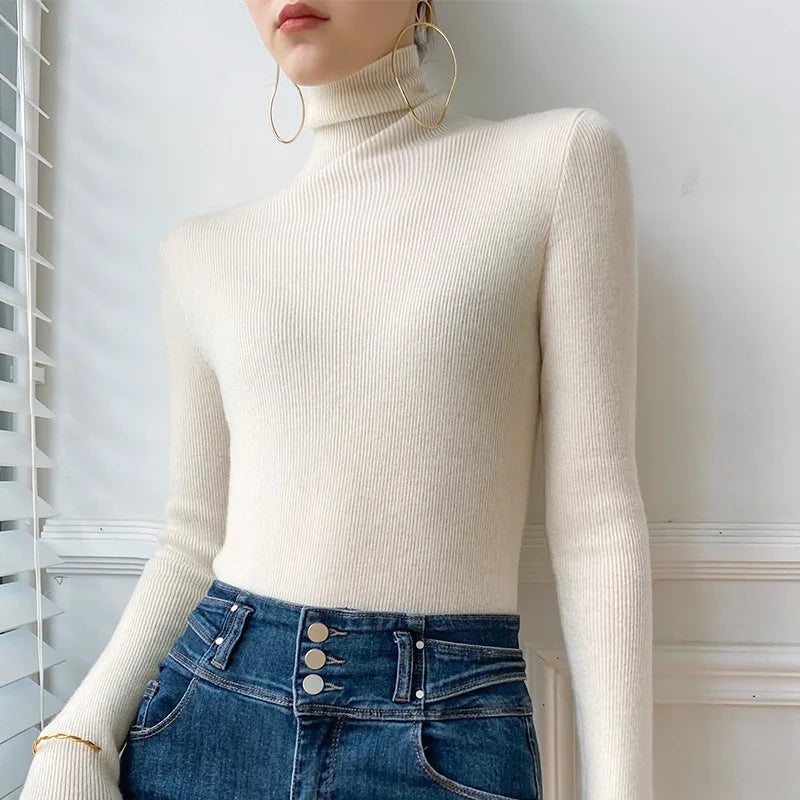 Karina – Women's Fitted Long Sleeve Turtleneck Pullover