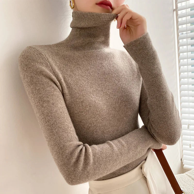 Karina – Women's Fitted Long Sleeve Turtleneck Pullover