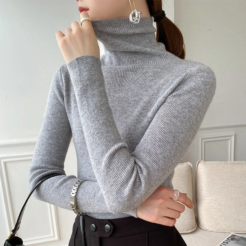 Karina – Women's Fitted Long Sleeve Turtleneck Pullover