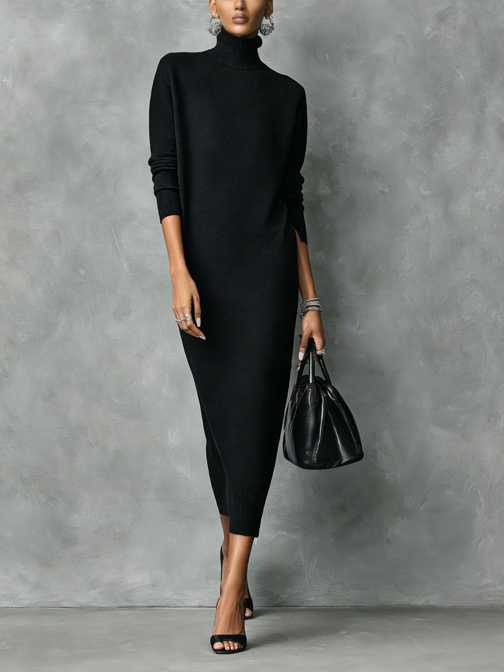 Lila – Women's Long Sleeve Midi Sweater Dress