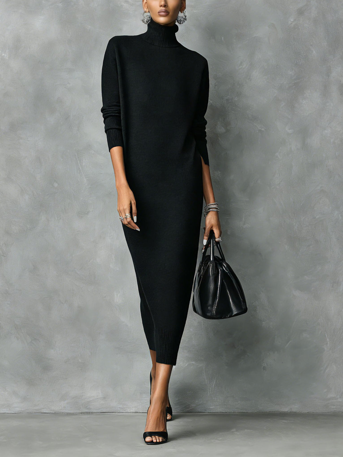Lila – Women's Long Sleeve Midi Sweater Dress