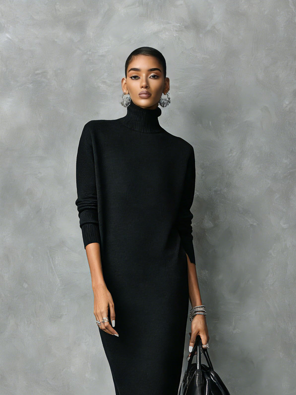 Lila – Women's Long Sleeve Midi Sweater Dress
