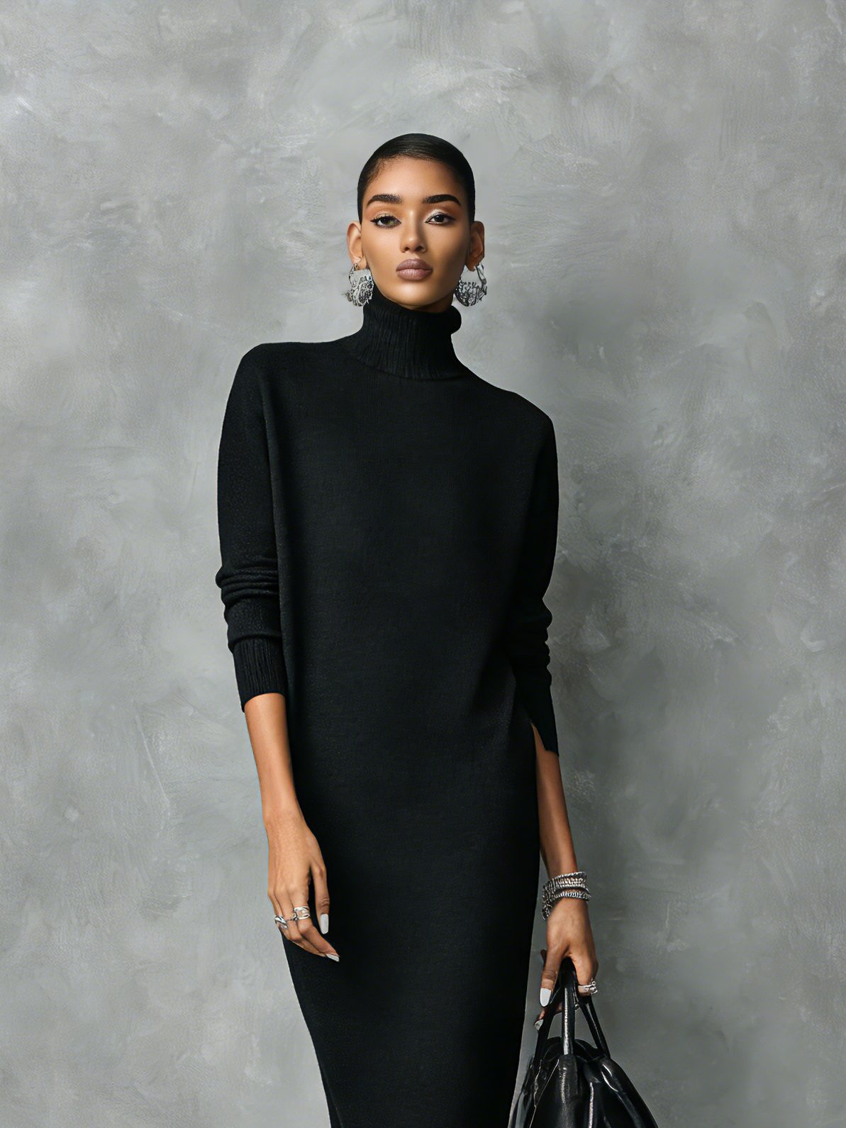 Lila – Women's Long Sleeve Midi Sweater Dress