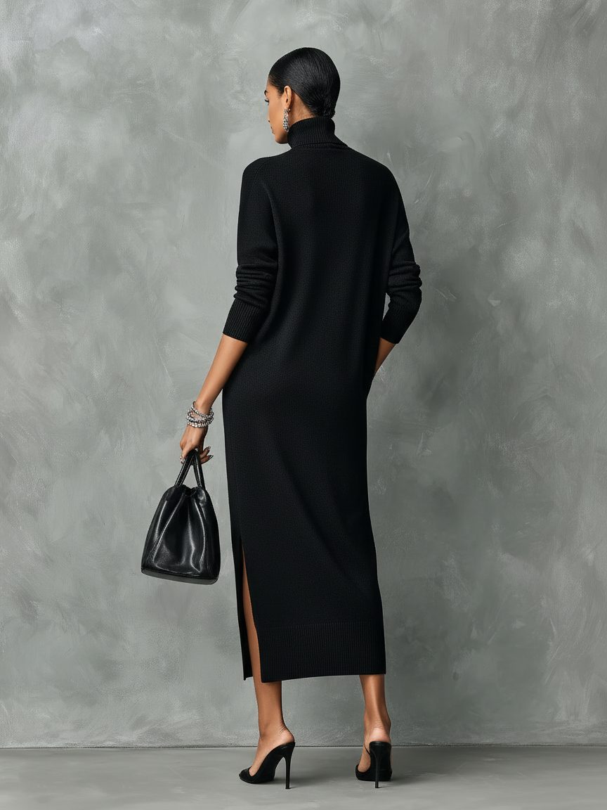 Lila – Women's Long Sleeve Midi Sweater Dress