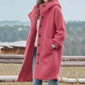 Ulrike – Oversized Wool-Look Coat with Hood for Women