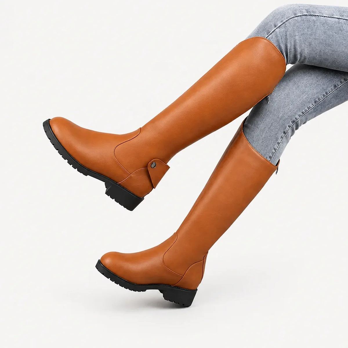 Mae – Women's Tall Leather-Look Knee-High Boots