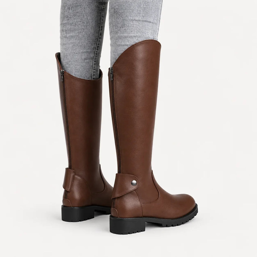 Mae – Women's Tall Leather-Look Knee-High Boots