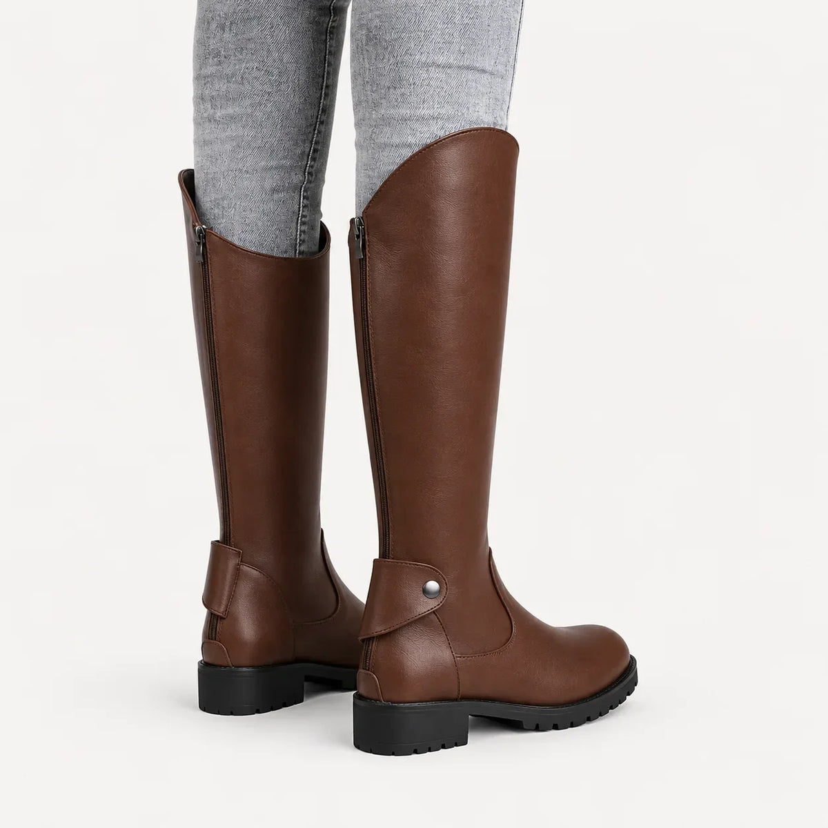 Mae – Women's Tall Leather-Look Knee-High Boots