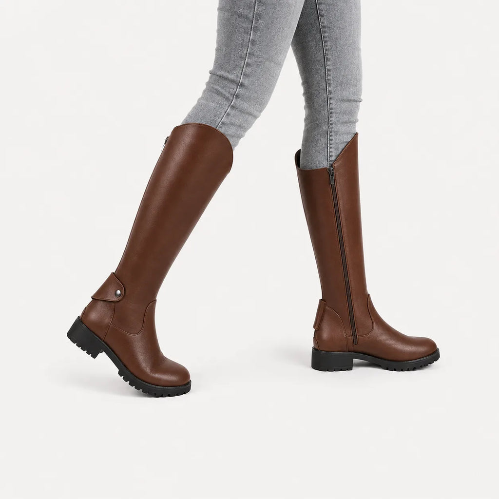 Mae – Women's Tall Leather-Look Knee-High Boots