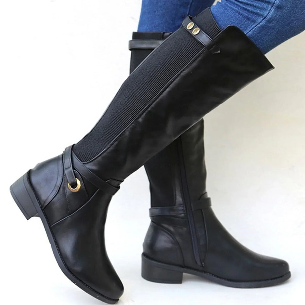 Morgan – Women's Low Heel Riding Boots with Side Zip