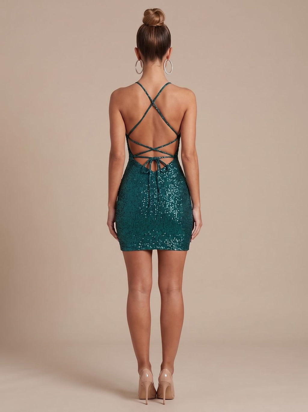 Pippa – Women's Tie-Back Sparkly Holiday Party Dress