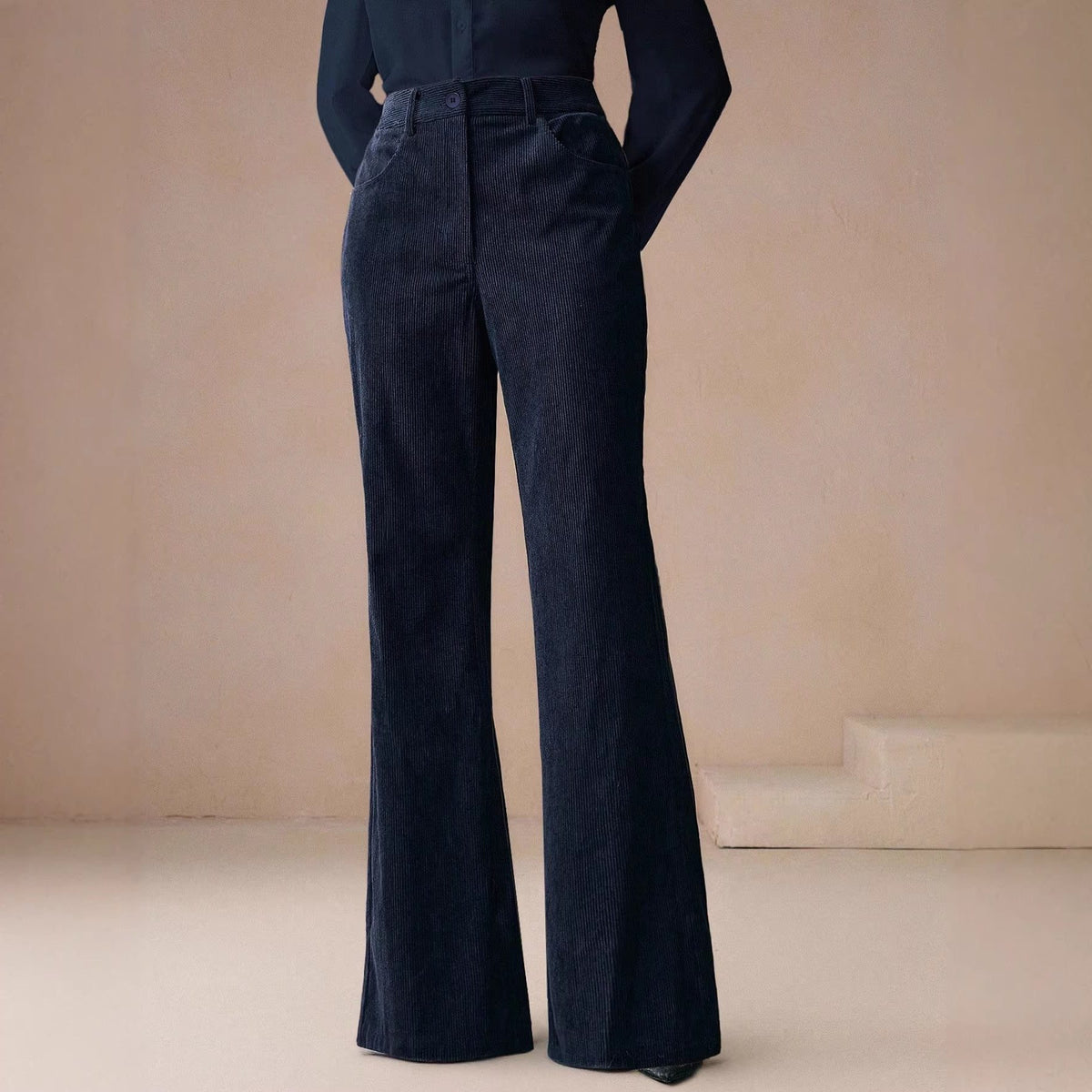 Quinn – Women's Ribbed Cord-Look Wide Leg Pants