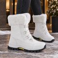 Rachael – Women's Laced Mid-Calf Winter Boots with Faux Fur-Look Cuff