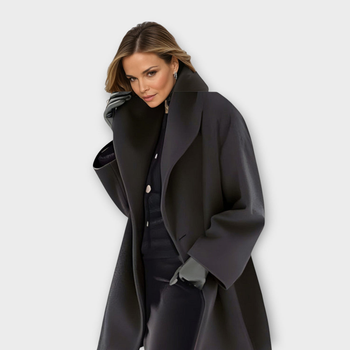 Rosa – Women's Open-Front Oversized Coat with Wide Sleeves
