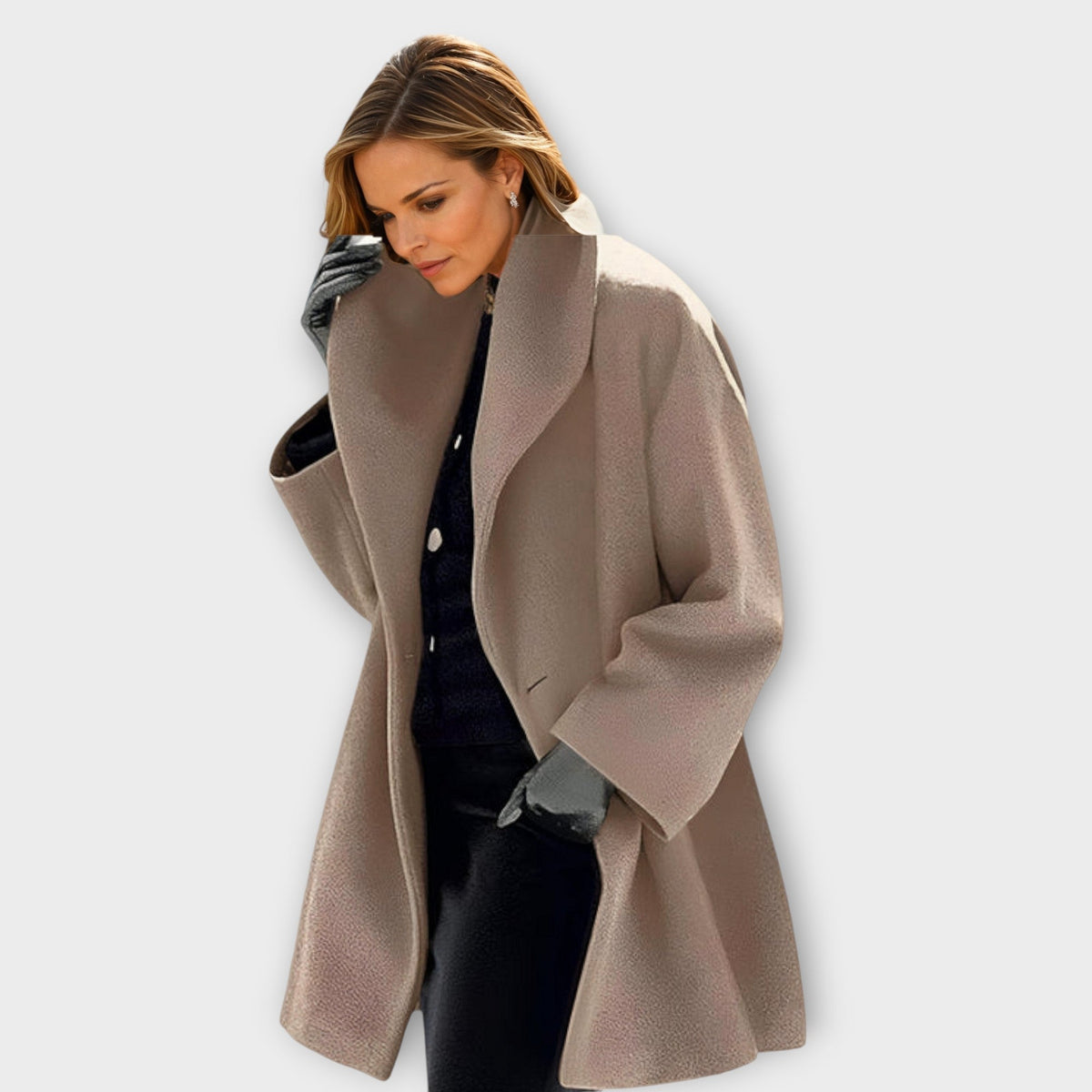 Rosa – Women's Open-Front Oversized Coat with Wide Sleeves