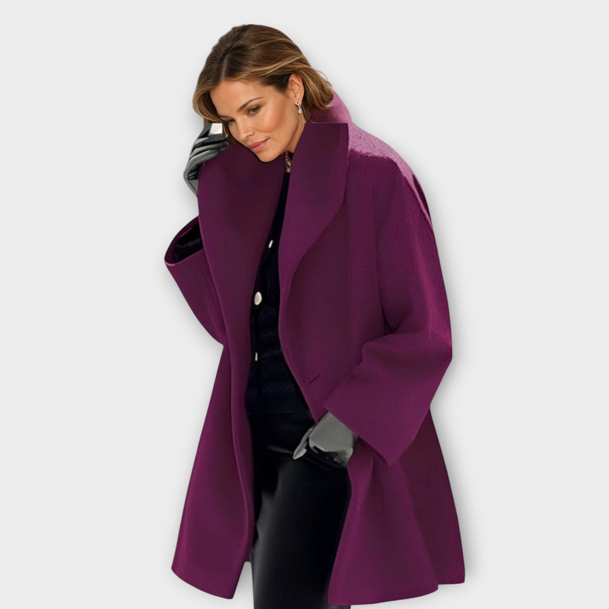 Rosa – Women's Open-Front Oversized Coat with Wide Sleeves
