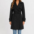 Sabrina – Women's Knee-Length Trench Coat with Belt