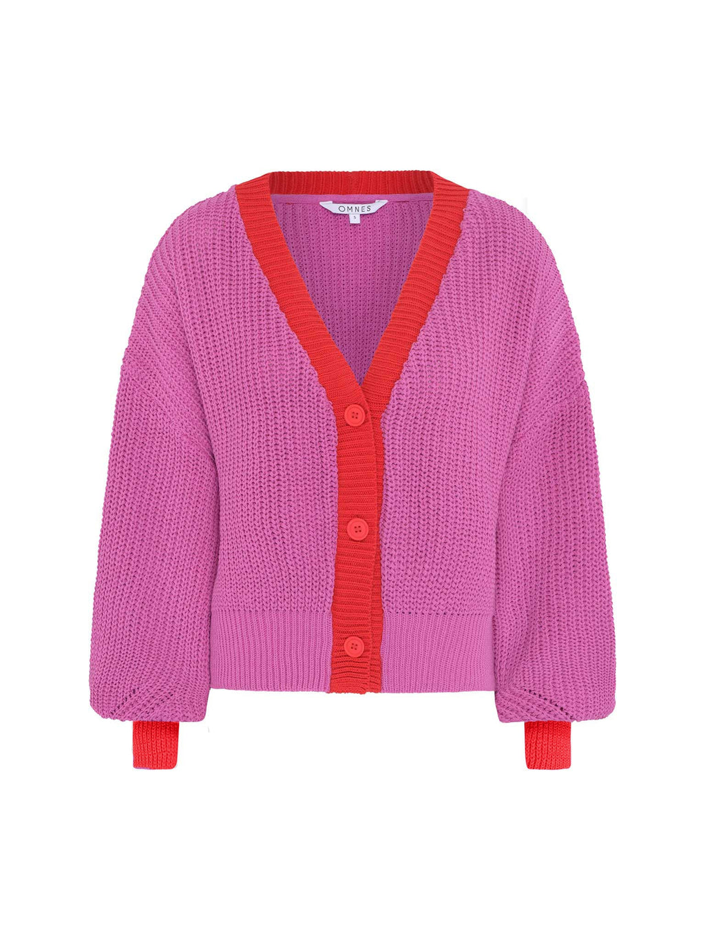 Selma – Women's V-Neck Button-Front Cardigan with Puff Sleeves