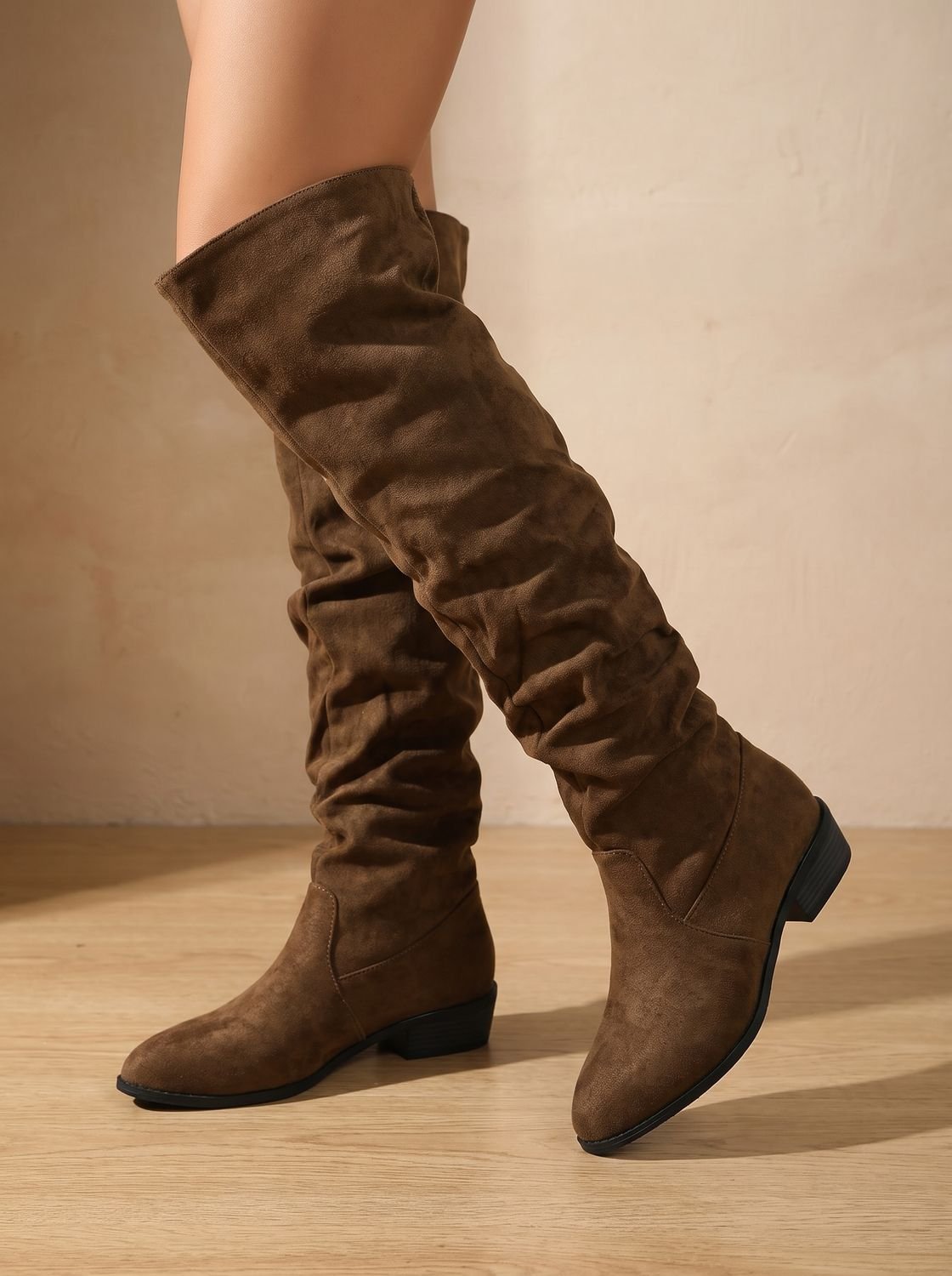 Shay – Women's Flat Pointed-Toe Over-the-Knee Boots
