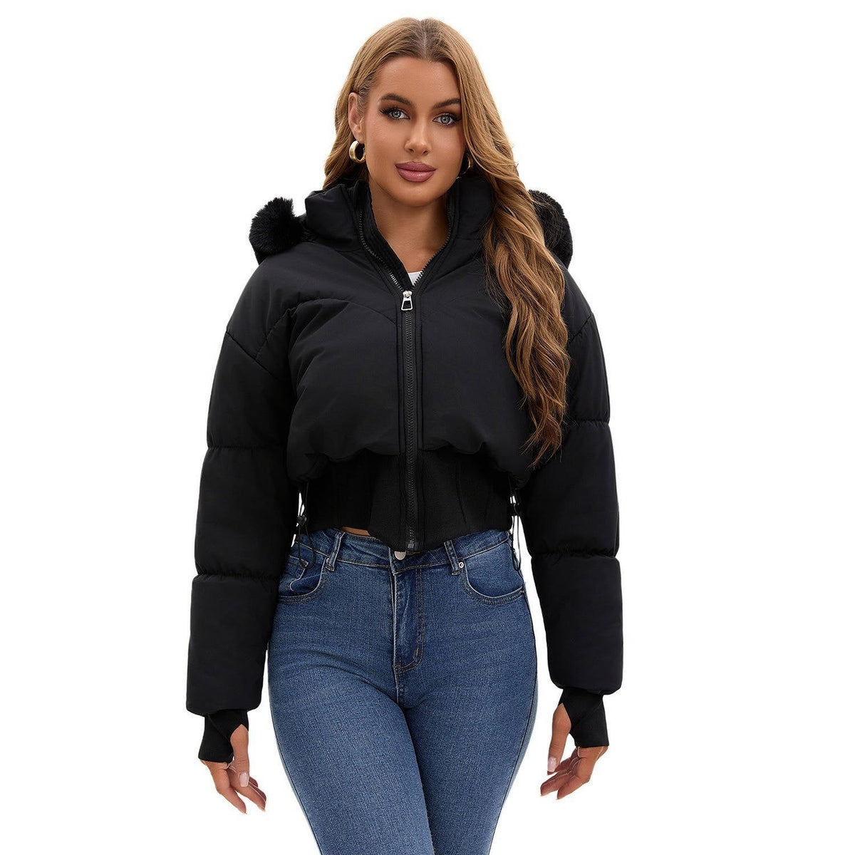 Sherry – Women's Short Padded Bomber Jacket with Hood