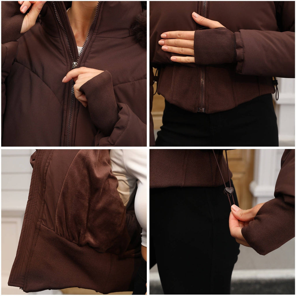Sherry – Women's Short Padded Bomber Jacket with Hood