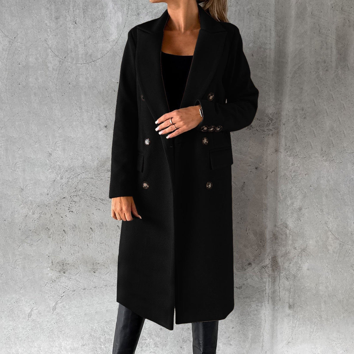 Sibilla | Double-Breasted Longline Refined Coat