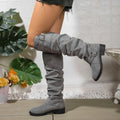 Stevie – Women's Chunky Sole Suede-Look Knee-High Boots