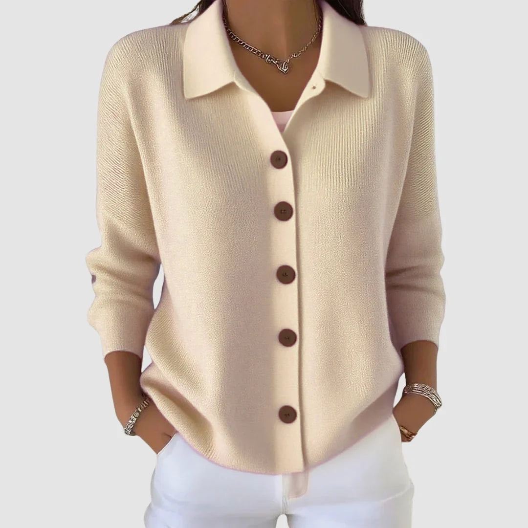 Vienna – Women's Polo Collar Ribbed Cardigan