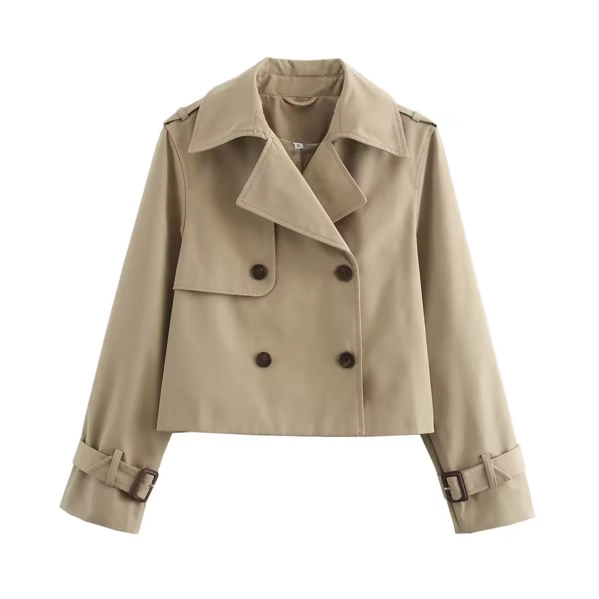Kendall – Double-Breasted Trench Jacket with Buckle Cuff Sleeves for Women