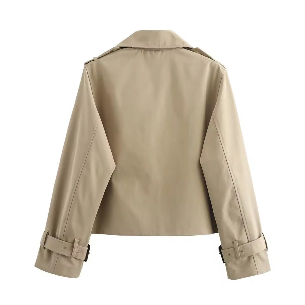 Kendall – Double-Breasted Trench Jacket with Buckle Cuff Sleeves for Women