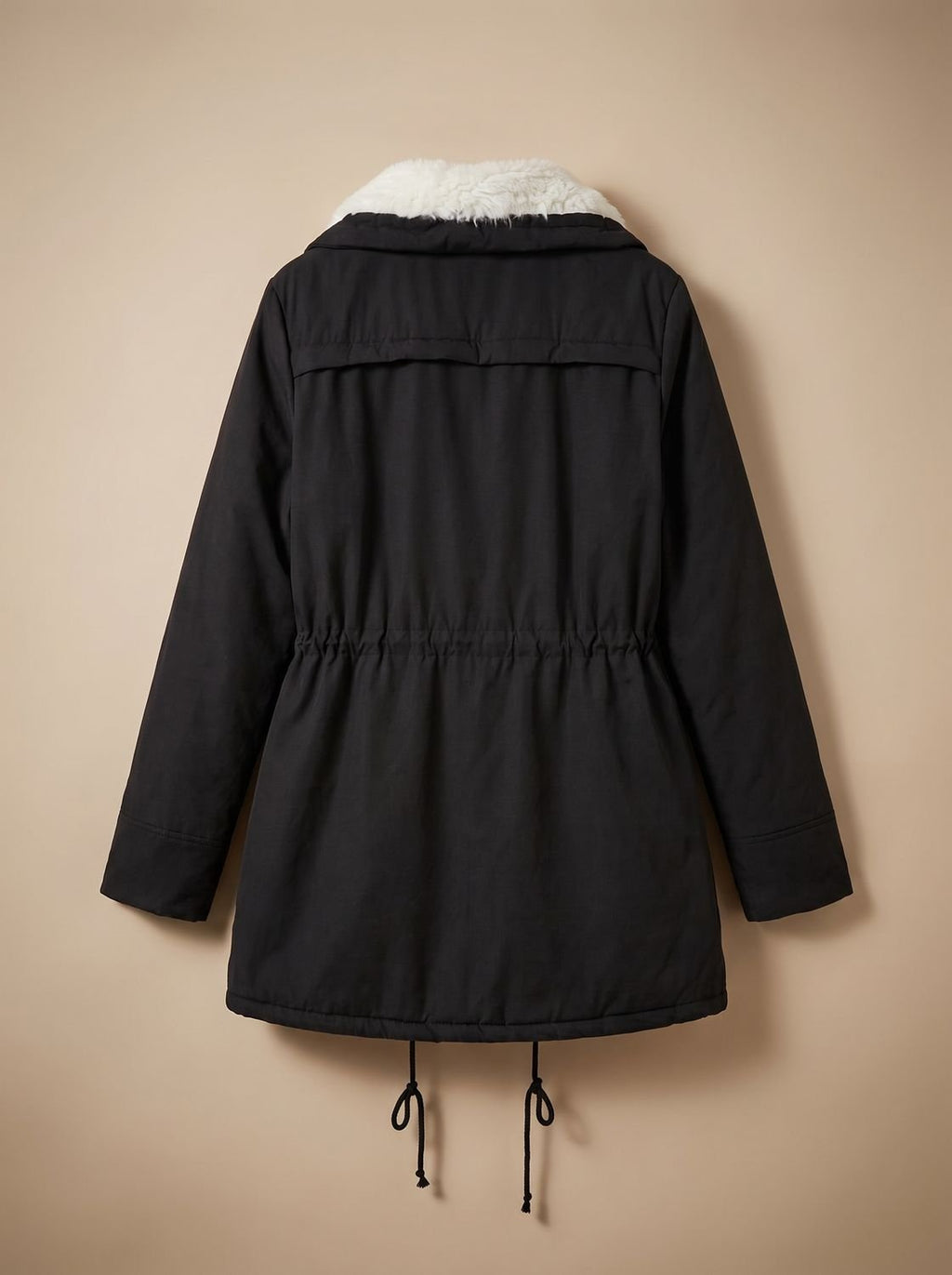 Summer – Snap-Front Hooded Parka with Fur-Look Collar for Women