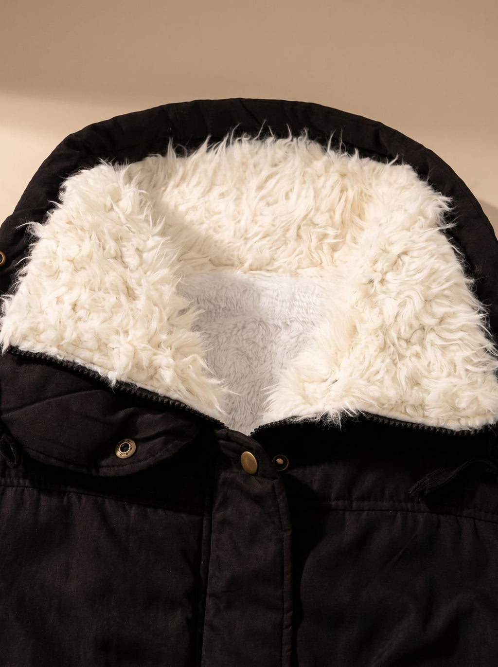 Summer – Snap-Front Hooded Parka with Fur-Look Collar for Women
